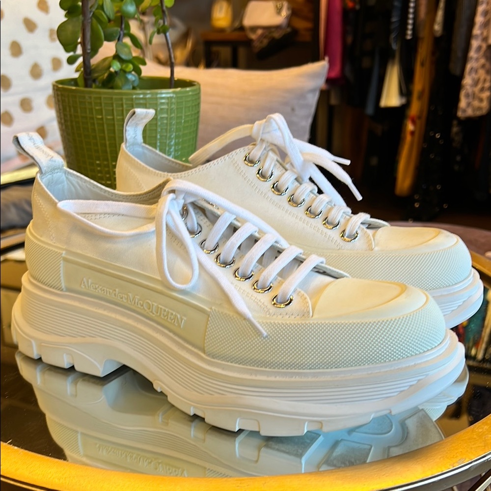 Alexander McQueen White Chunky Platform Sneakers